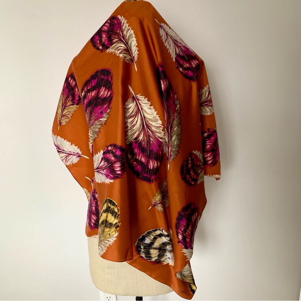 Echo Silk Scarf Feathers